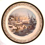 Winter Scene, Morning collector plate by Currier and Ives