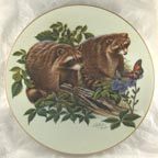 Raccoons collector plate by Richard Timm