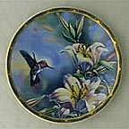 Ruby Throated Hummingbird With Lilies collector plate by Cyndi Nelson