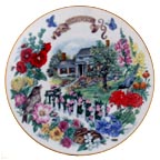 New England Garden collector plate by Dot Barlowe