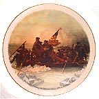 Washington Crossing The Delaware collector plate by Emanuel Gottlieb Leutze