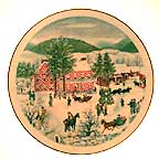 The Old Checkard House In Winter collector plate by Grandma Moses