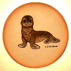 Akiku - The Seal Pup collector plate by Roger Brown
