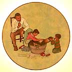 Washing Our Dog collector plate by Norman Rockwell