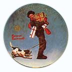 Wrapped Up In Christmas collector plate by Norman Rockwell