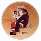Santa In Subway collector plate by Norman Rockwell