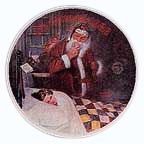 Deer Santy Claus collector plate by Norman Rockwell