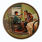 The Inventor And The Judge collector plate by Norman Rockwell