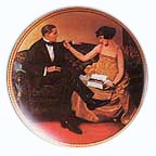 Flirting In The Parlor collector plate by Norman Rockwell