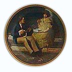 Pondering On The Porch collector plate by Norman Rockwell