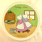 Thursday - Scrubbing Day collector plate by Charlotte Gutshall