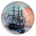 USS Constitution collector plate by Alan D'Estrehan