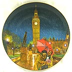Rainy Day In London collector plate by B. Higgins Bond