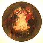 Christ In The Manger collector plate by Juan Ferrandiz