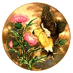 American Goldfinch collector plate by A. E. Ruffing