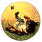Siberian Cub At Play collector plate by Robert Blottiaux