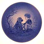 Boy With Dog collector plate by Mads Stage
