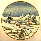 Log Cabin Christmas collector plate by Vincente Tiziano
