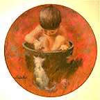 Bathtime Visitor collector plate by Thornton Utz