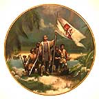 Columbus Raises The Flag collector plate by Jordi Penalva