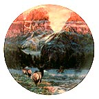 Wintering With The Wapiti collector plate by Julie Kramer Cole