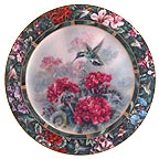 The White-Eared Hummingbird collector plate by Lena Liu