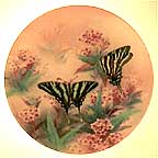 Zebra Swallowtails collector plate by Lena Liu