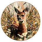 A Jump Into Life: Spring Fawn collector plate by Carl Brenders