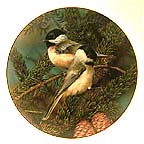 Backyard Treasure: Chickadee collector plate by Carl Brenders