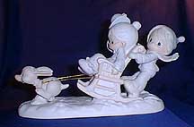Enesco Precious Moments Figurine - Oh What Fun It Is To Ride