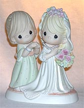 Enesco Precious Moments Figurine - Beautiful And Blushing, My Baby's Now A Bride