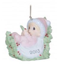 Enesco Precious Moments Ornament - Baby's First Christmas- Girl