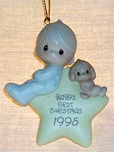 Enesco Precious Moments Ornament - Baby's First Christmas - Boy