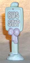 Enesco Precious Moments Sugar Town Figurine - Bus Stop Sign