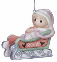 Enesco Precious Moments Ornament - Baby's First Christmas- girl