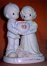 Enesco Precious Moments Figurine - Ten Years Heart To Heart