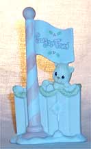 Enesco Precious Moments Sugar Town Figurine - Flag Pole