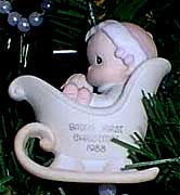 Enesco Precious Moments Ornament - Baby's First Christmas - Girl