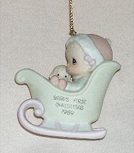 Enesco Precious Moments Ornament - Baby's First Christmas - Girl