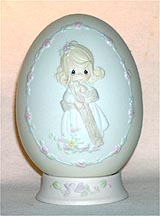 Enesco Precious Moments Egg - I Will Cherish The Old Rugged Cross