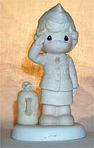 Enesco Precious Moments Figurine - Bless Those Who Serve Their Country - Girl Soldier 1991