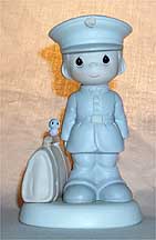 Enesco Precious Moments Figurine - Bless Those Who Serve Their Country - Marine 1991