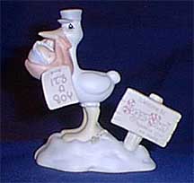 Enesco Precious Moments Sugar Town Figurine - Stork With Baby Sam