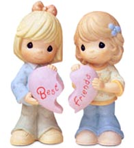 Enesco Precious Moments Figurine - Best Friends Share The Same Heart (2 Pieces)
