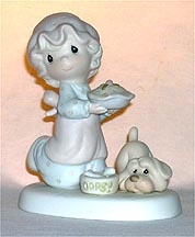 Enesco Precious Moments Figurine - Dropping Over For Christmas