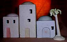 Enesco Precious Moments Figurine - House Set And Palm Tree