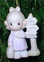 Enesco Precious Moments Ornament - Loving, Caring And Sharing Along The Way