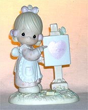 Enesco Precious Moments Figurine - Loving You Dear Valentine