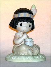 Enesco Precious Moments Figurine - Lord, Keep Me In Tee Pee Top Shape