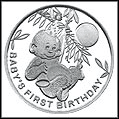 Baby's First Birthday - Monkey Silver Medallion